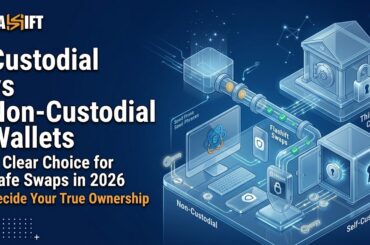 3D concept art comparing custodial exchange security with non-custodial wallet sovereignty.