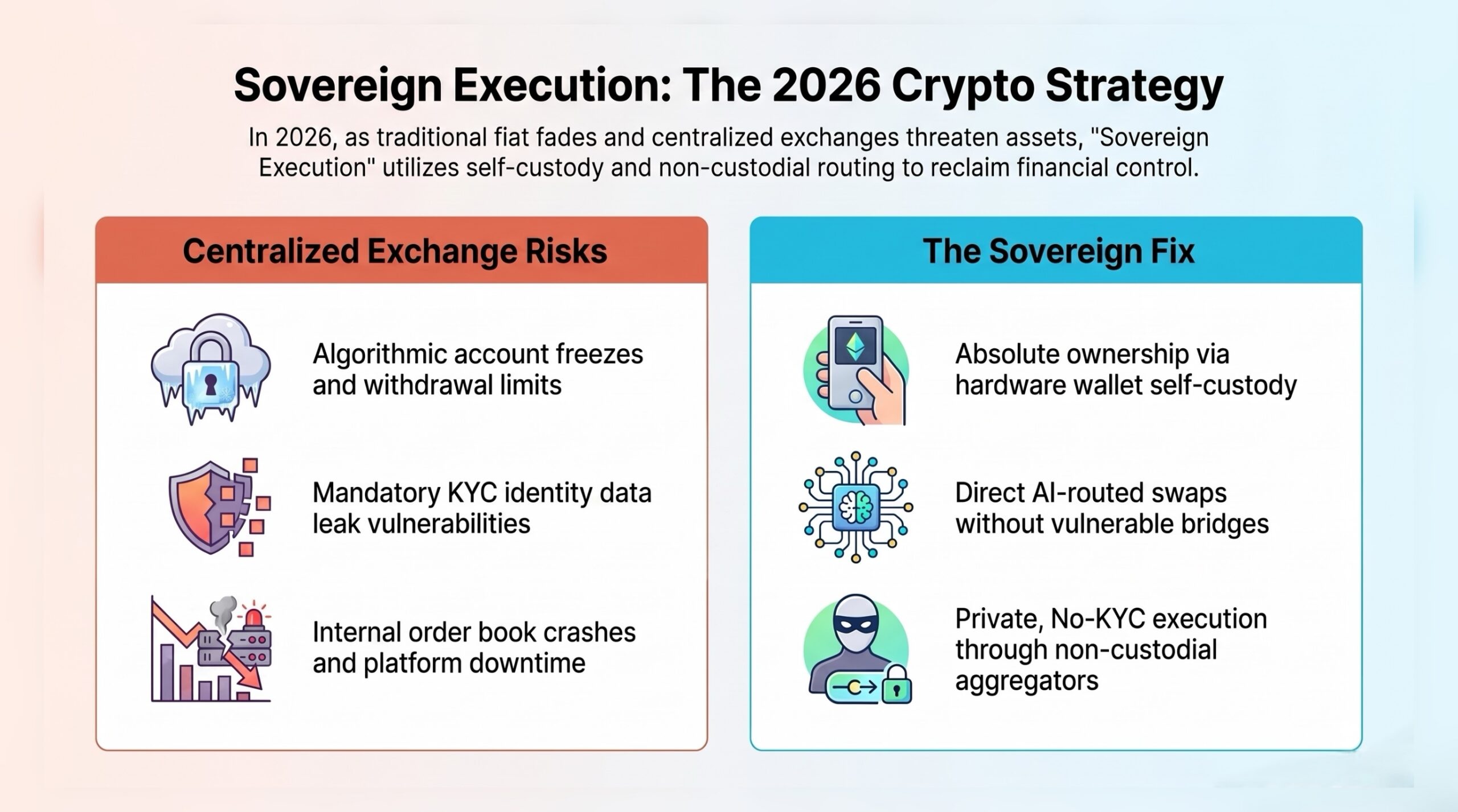 Infographic matrix comparing Bitcoin and Ethereum macroeconomic roles and execution architectures.