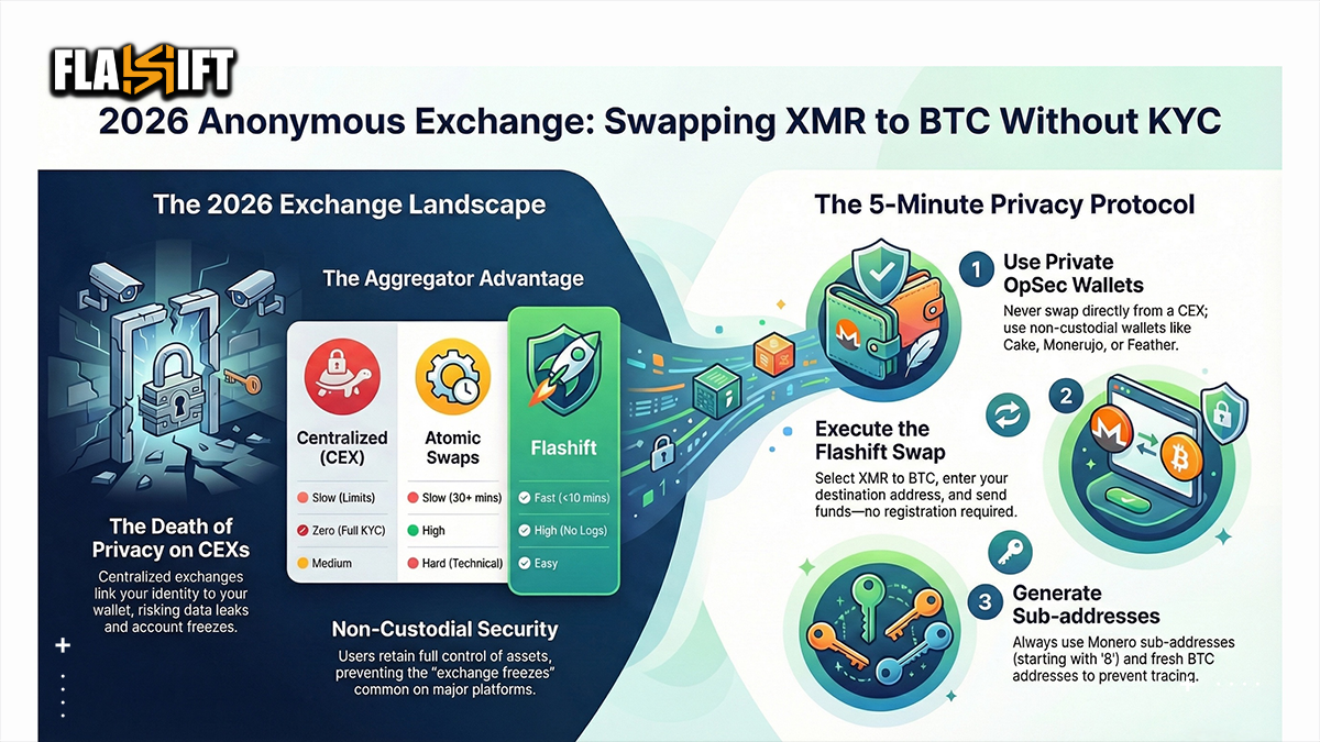 Swapping Monero to Bitcoin Without KYC