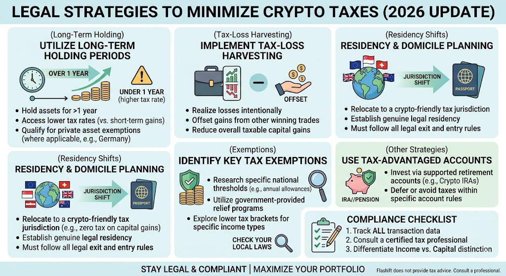Legal ways to minimize crypto taxes