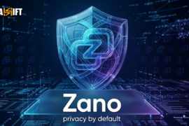 Non-custodial XMR to ZANO cross-chain swap interface representing privacy-first crypto trading.