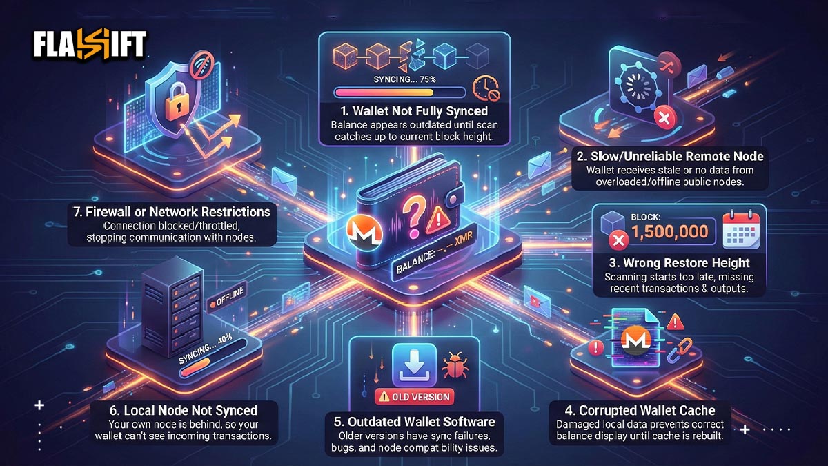 monero wallet common problems infographic
