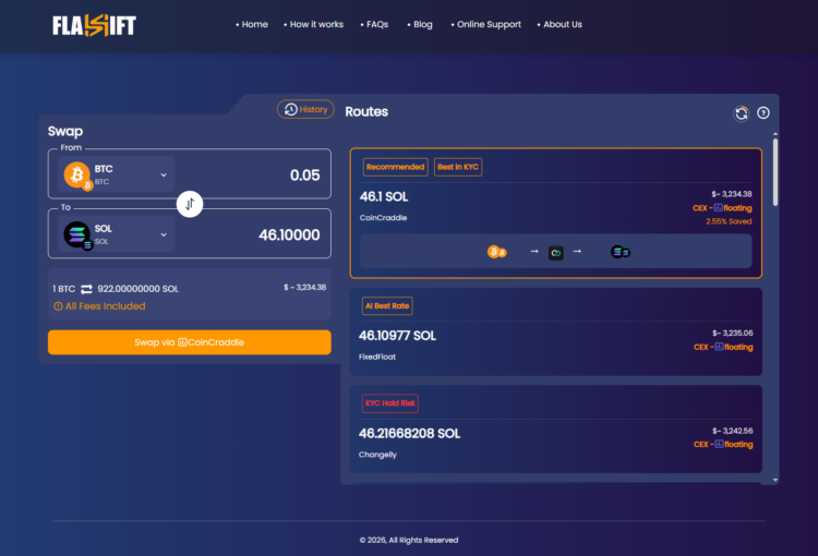 smart routing of Flashift